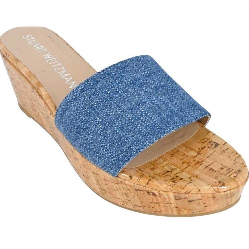 NWT Stuart Weitzman Summer Wedge - Denim